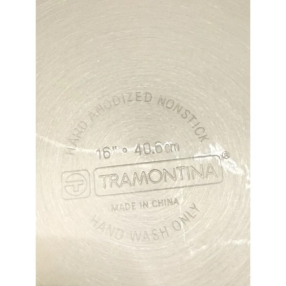 Tramontina 16-Inch Hard Anodized Nonstick Paella Pan Glass Lid